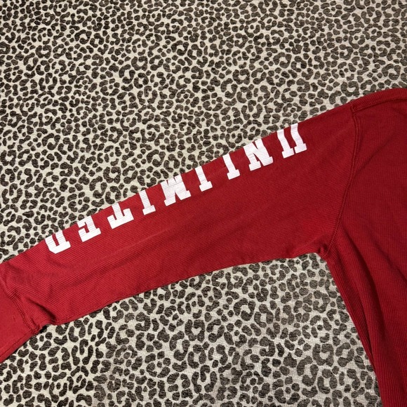 Ecko Unltd Mens XL Thermal Shirt Red Waffle Knit Long Sleeve Graphic - Picture 7 of 9